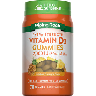 Vitamin D3 (Delicious Pineapple), 2000 IU, 70 Gummies
