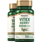 Vitex (Chasteberry Fruit), 820 mg (per serving), 100 Quick Release Capsules, 2  Bottles