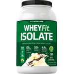 WHEYFit ISOLATE Protein Powder, Natural Vanilla Breeze flavor, 32 oz (2 LB) 908 g, 30 servings, supplement product image.