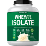 Fitness Labs WHEYFit ISOLATE Natural Vanilla Shake, 80 oz (5 LB) 2.268 kg protein supplement tub.