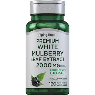 White Mulberry Leaf Extract, 2000 mg (per serving), 120 Quick Release Capsules