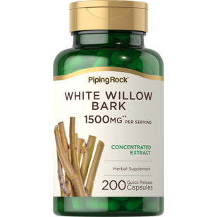 White Willow Bark, 1500 mg (per serving), 200 Quick Release Capsules