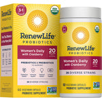 Women's Daily Probiotic with Prebiotic, Cranberry, 20 Billion CFU, 26 strains, 60 Veg Capsules, USDA Organic, Non-GMO.