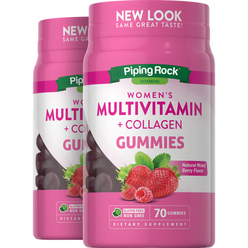 Women's Multivitamin + Collagen (Natural Mixed Berry), 70 Gummies, 2  Bottles