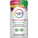 Rainbow Light Women's One 50+ Multivitamin, 120 Vegetarian Caplets. Real Food Nutrients, Supports Menopause.