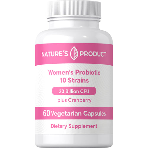 Women’s Probiotic 10 Strains 20 Billion Organisms plus Cranberry, 60 Vegetarian Capsules