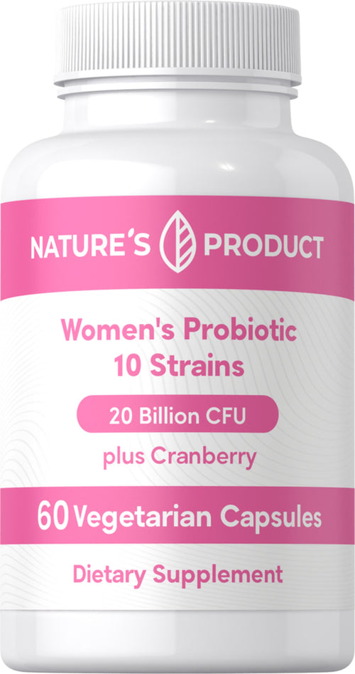 Women’s Probiotic 10 Strains 20 Billion Organisms plus Cranberry, 60 Vegetarian Capsules