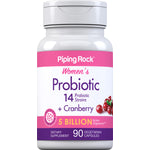 Women’s Probiotic 14 Strains 5 Billion Organisms plus Cranberry, 90 Vegetarian Capsules