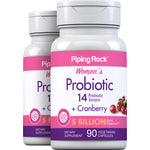 Women’s Probiotic 14 Strains 5 Billion Organisms plus Cranberry, 90 Vegetarian Capsules, 2  Bottles