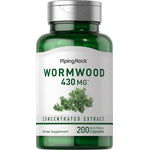 Wormwood 430 MG Concentrated Extract herbal supplement with 200 quick-release capsules.