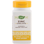 Nature's Way Zinc Chelate, 100 capsules, 30 mg per serving, dietary supplement in bottle.