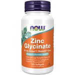 Now Foods Zinc Glycinate 30 mg with 250 mg Pumpkin Seed Oil, 120 Softgels. Supports Prostate Health.