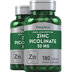 Zinc Picolinate (High Absorption Zinc), 50 mg, 180 Quick Release Capsules, 2  Bottles